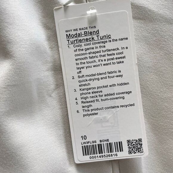 Lululemon Modal Blend Turtleneck Tunic Bone Cream 10 - Picture 5 of 6